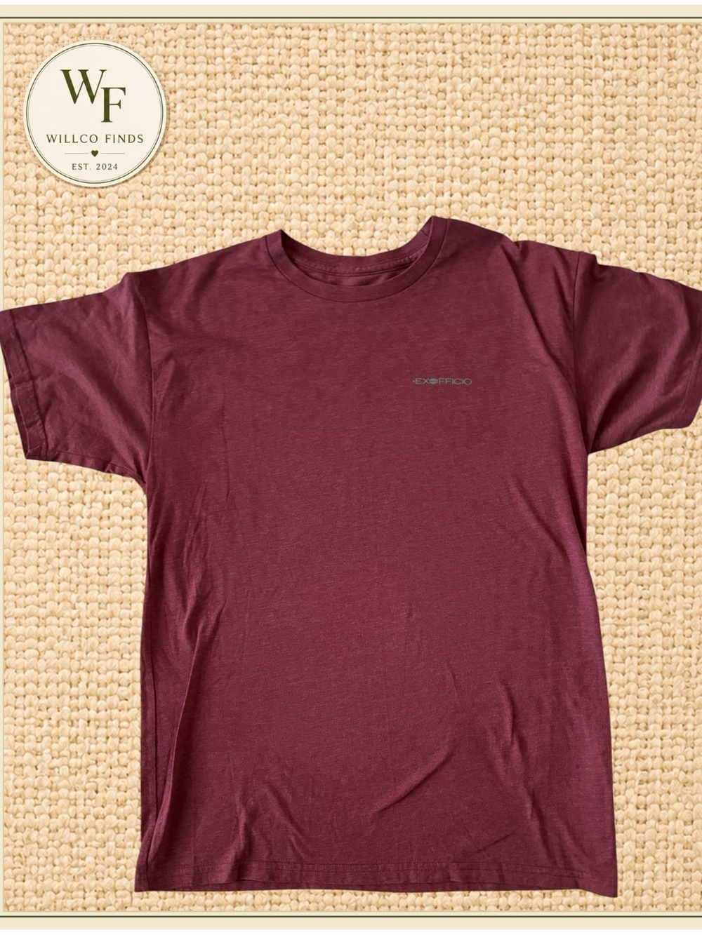 Exofficio Men's Maroon Crew Tee with Subtle Logo